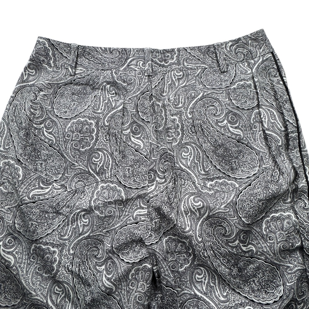 NWOT Dana Buchman Paisley Pants Womens 8 Black White Straight Leg Luxury Trouser - Picture 9 of 15